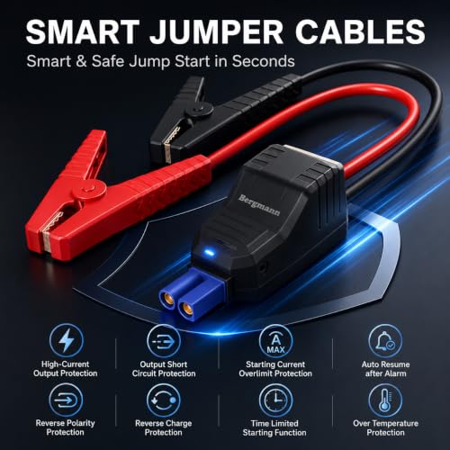 Image of Bergmann Stallion Heavy-Duty Cordless Tyre Inflator + Smart Jump Starter | 10000mAH Li-Ion Battery | LED Light | Type-C Port | for Cars, Bikes, Toys & Bicycles | Dark Green