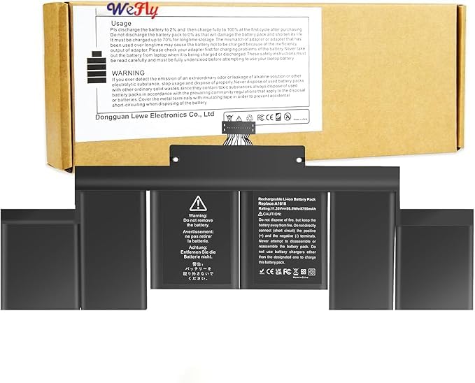 WeFly A1494 A1618 Battery Replacement for Mac/Book Pro A1398 (Late 2013, Mid 2014, Mid 2015 Version), Apply to Mac/Book Pro 15 inch Retina Late 2013 Mid 2014 and Mid 2015-11.36V 99.5Wh