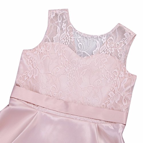 iiniim Kids Big Girls Floral Lace Splice High Low Hem Junior Wedding Bridesmaid Dress Prom Party Ball Gowns4