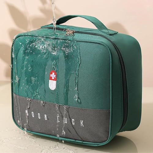 Image of ARURA (LABEL) Medicine Bags, Travel First Aid Box, Empty First Aid Kit Waterproof Medicine Storage Box, First Aid Pouch for Home, Office, Travel, Camping, Hiking (Large)