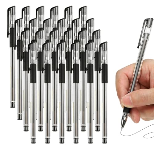 PATIKIL Bolígrafos Gel 0.28mm Pack 24 Tinta Negra miniatura 1