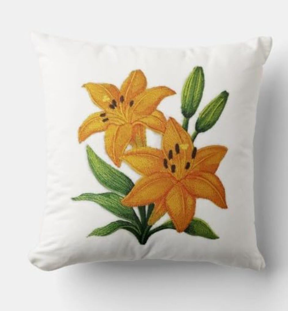 Custom and Unique Garden's Best Delight Flower [ Yellow Lily Blooms ] Embroidered Iron on/Sew Patch [ 5.87"(w) x 7.07"(h) ] [Made in USA]