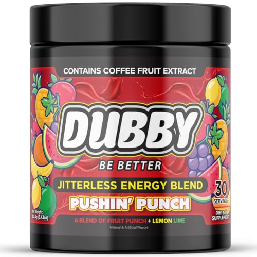 Image of Dubby - Gamer Energy Drink Powder for Gaming - Sugar Free Energy Drinks, Nootropics Jitter-Free Natural Energy Powder, Fruit Punch Lemon Lime Flavor, 30 Serving, 5.61 Ounces (Pushin Punch)