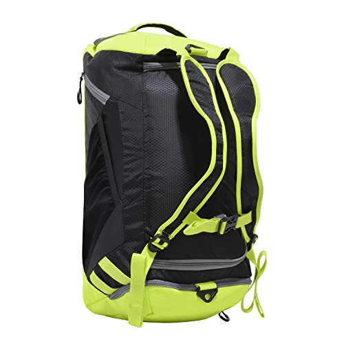 Olympia U.S.A. Blitz 22" Convertible Gym Duffel W/Backpack Straps Duffel Bag, BLACK+LIME2
