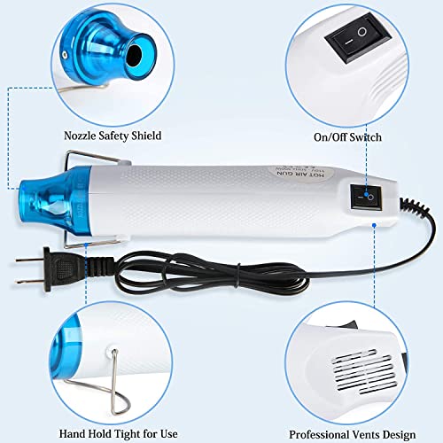 Image of Levin Bubble Buster Tool Mini Heat Gun - 300 Watt Dual-Temperature Heat Tool for Epoxy Resin, Tumbler Embossing for Removing Epoxy Cup Painting Resin Air Bubbles, Drying Crafts & Shrink Wrap Paint