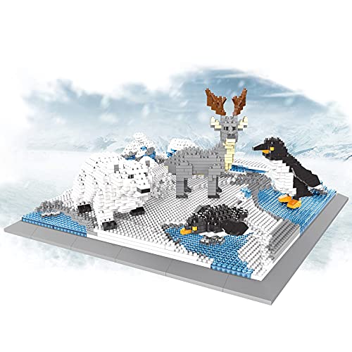 Larcele 1880 Stücke Mikro Bausteine Spielzeug Kit, Mini Tier Bricks Bauen Bauklötze Satz KLJM-04(Pinguin, Eisbär, Rentier) Mehrweg – Bild 4