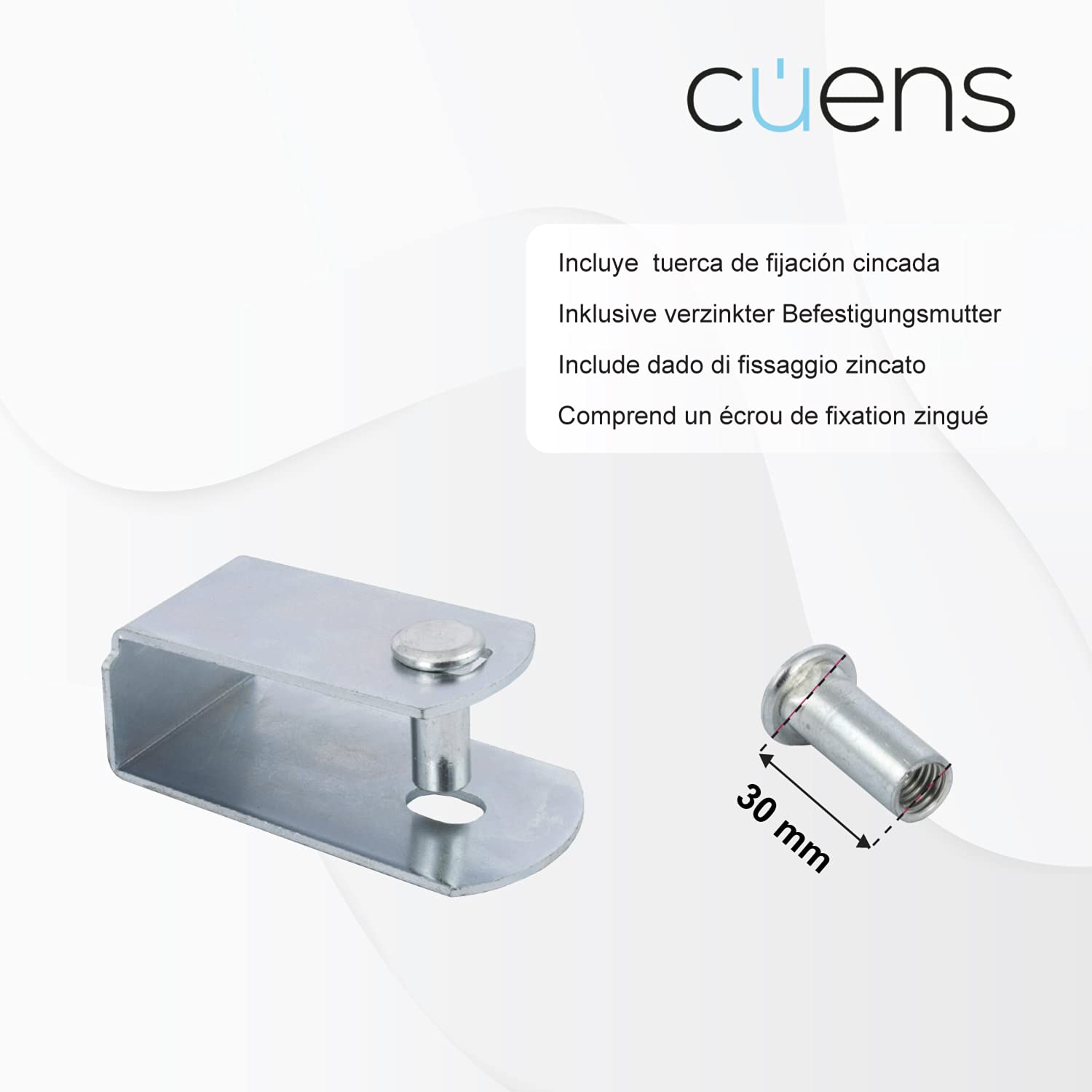 Blister 2 Abrazaderas Gemelas 60 x 30 - Abrazadera Doble Tubo - Abrazadera metálica para Patas Redondas - Cuens