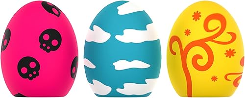 Juguete chirriante para perros, bolas de huevo de látex con chirriador para cachorros y perros pequeños, juguetes de goma suave con sonido para