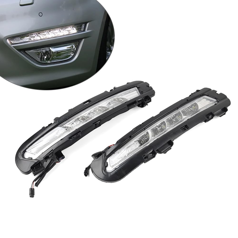 Bacar 2 Pcs Daytime Running Lights Front Fog Light Driving Lamps ABS White for Ford Mondeo 2011-2013