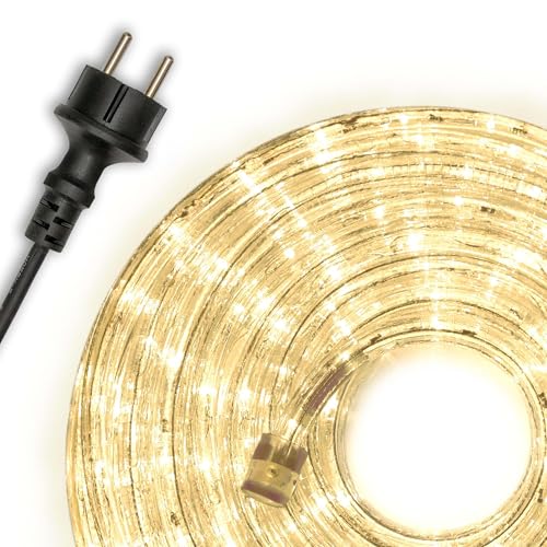 Nipach 20 m 480 LED Lichterschlauch – Leuchtfarbe: warm-weiß – Innen- und Außenbereich