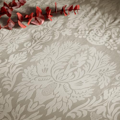 Image of Blue Dahlia 100% Cotton, King Size /Double, Bedsheet (108 inch x 108 inch) + 2 Pillow Covers, 300TC Premium Bedsheet, Symmetrical Jacquard Pattern - Beige