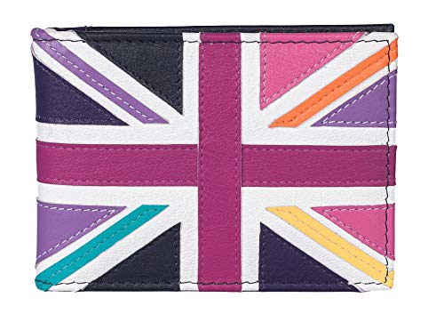 Porte-cartes en cuir anti-RFID avec motif Union Jack pour sécuriser vos cartes