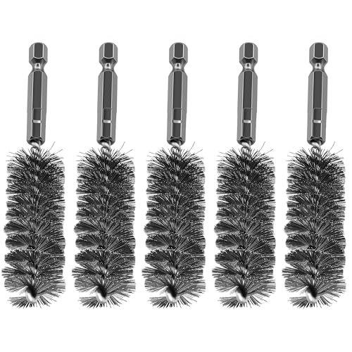 Image of 5Pcs 11 /16 inch Stainless Steel Wire Bore Brush for Power Drill Cleaning