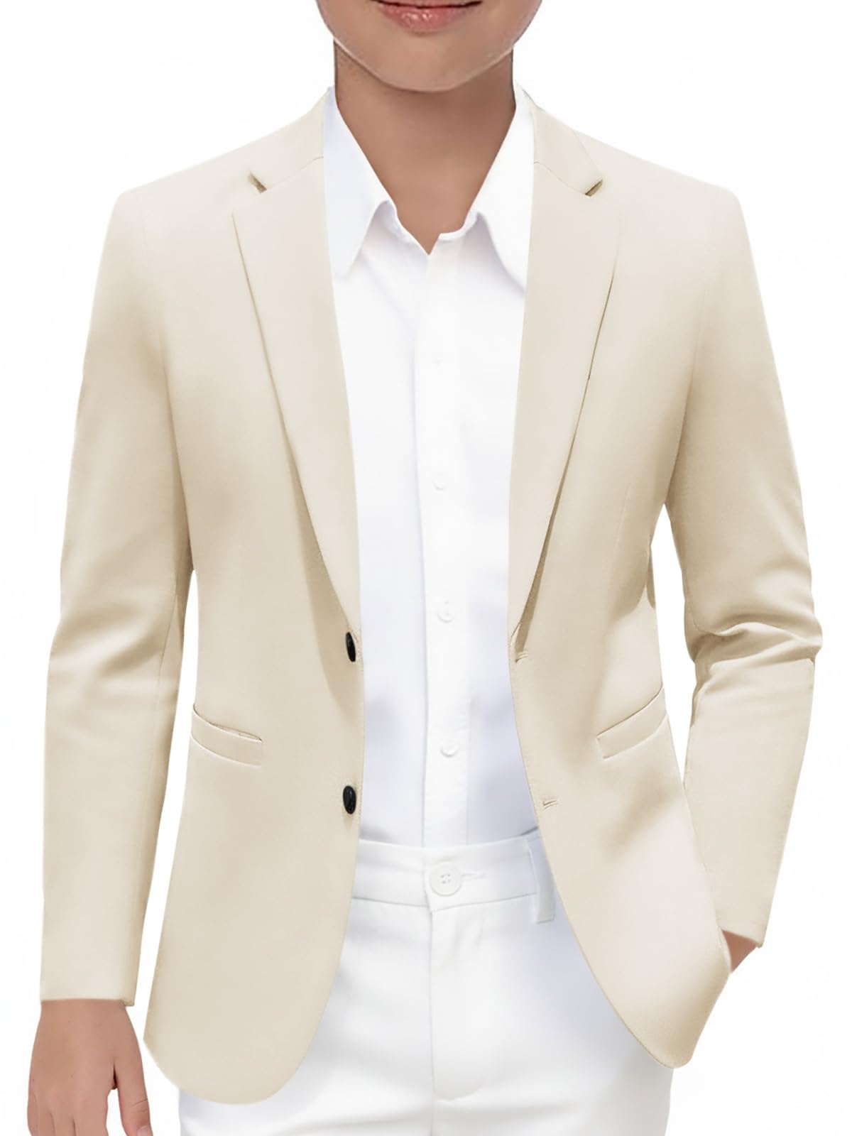 Haloumoning Blazer Garçon 2 Boutons avec Poches