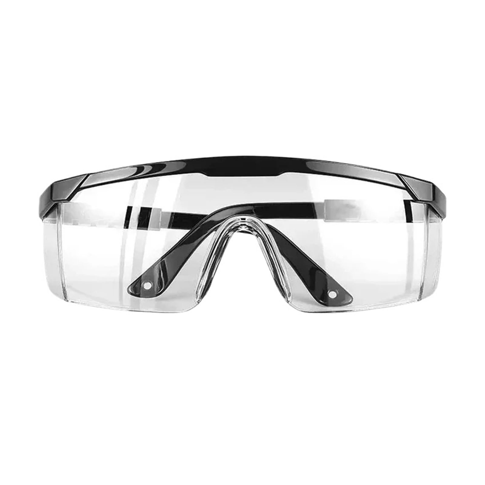 Okulary ochronne, 10 par okularów ochronnych przeciw zachlapaniu do pracy, laboratorium, wiatroszczelnych i pyłoszczelnych, jazdy na rowerze(Black 10pcs)