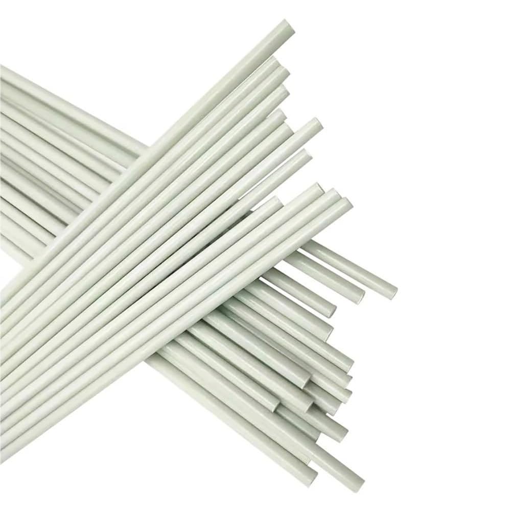 Biały okrągły pręt pełny, 10/20 szt. Białe pręty z włókna szklanego 0,8-2,8 mm x 400 mm Boja wędkarska Akcesoria do haczyków ogonowych(10pcs 2.4x400mm)
