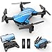 DEERC D20 Mini Drone with Camera for Kids, Remote Control Toys Gifts for Boys Girls with Voice Control, Gestures Selfie, Altitude Hold, Gravity Control, One Key Start, 3D Flips 2 Batteries, Blue