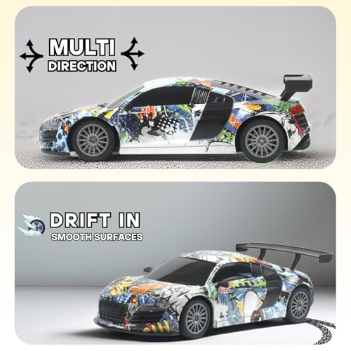 Image of Remote Control Car for Kids |Rechargeable High Speed RC Car with Lithium Battery |Type-C Charging |LED Headlights |Multicolor Graffiti