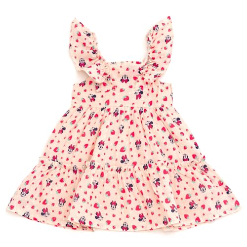 Disney Minnie Mouse Little Girls' Sleeveless Ruffle Tiered Allover Print Sundress Peach 7 - image 1