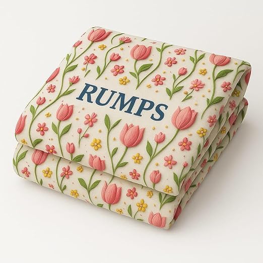 Image of RUMPS 380 TC Premium Heavy Cotton 7D Print Fast Colour Feel Elastic Fitted Floral Bedsheet King Size with 2 Pillow Covers || (RED TUILP, Fitted Queen-60x78)