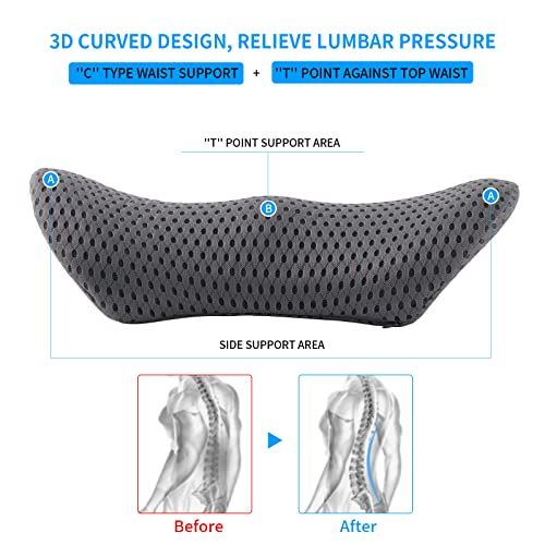 Lumbar Pillow, Memory Foam Lumbar Support Pillow for Office Chair and Car Seat, Back Support Pillow for Lower Back Pain Relief, Support Cushion Back Pillow for Sleeping, Driving, Resting