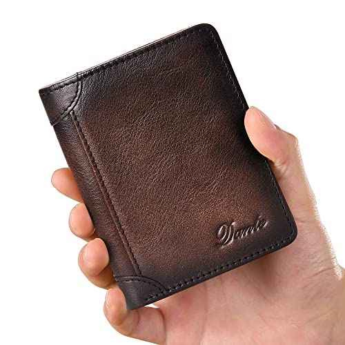 2022 New Brand Men's Wallet Made of Leather Mini Coin Purse Money Clip Anti-theft Swipe Small Passport Cover Bag (brown) 05505 055052