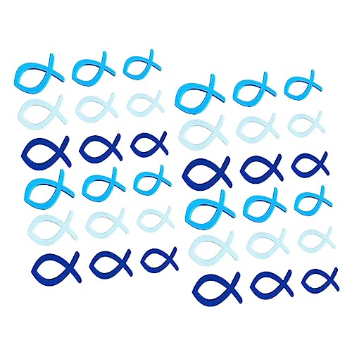 FONDOTIN Wooden Fish Ornaments 10pcs Blue Each Fish Decoration for Living Room Garden