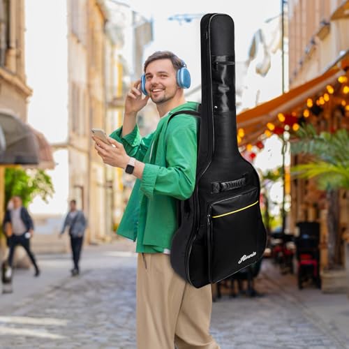 Image of 41 Inch Dual Adjustable Shoulder Strap Acoustic Guitar Gig Bag - Black