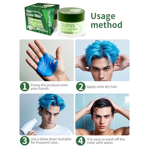 Cera temporal para cabello SUPIYA color lavable miniatura 3