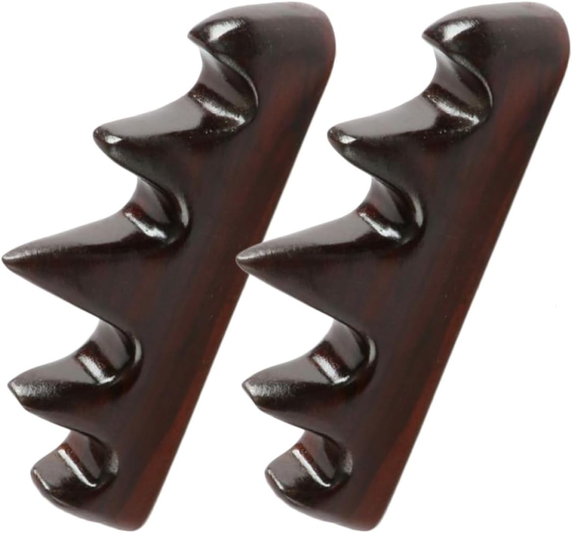 2pcs Wooden Calligraphy Brush Holder Five Finger Mountain Shape Brown Vintage Style Brush Rest and Decorate Your Home Desktop