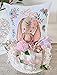 Windeltorte mit Name - Kuschelkissen Hase I Schnullerkette & Greifling - Geschenk, Babyparty, Geburt oder Taufe + auf Wunsch, gratis Grußkärtchen
