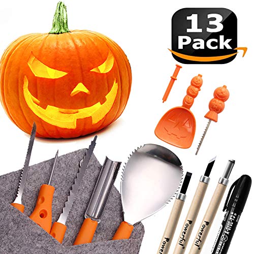 Powerful 12 PCS Pumpkin Carving Tools Kit Knife Set for Kids Professional DIY