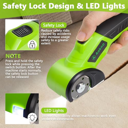 Image of Cordless Electric Scissors 4.2V Rechargeable Cardboard Cutter with 2000mAh Battery, LED Light, Safety Lock, A Replacement Blade, Box Cutter for Cardboard, Cloth,Plastic and Thin Carpet