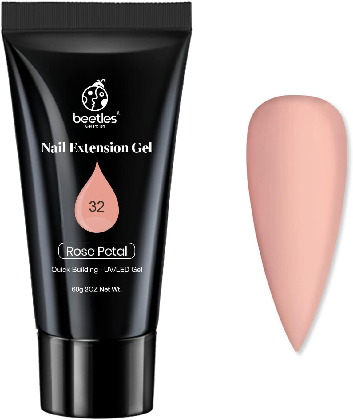 Beetles Poly Extension Gel Kit, 60g Rose Petal Builder Nail Gel Trendy Nail Art Design Nail Extension Gel