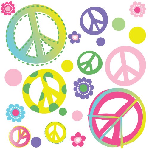 Peace Signs Decorative Wall Art Sticker Decals for Girls/Babies/Dorms