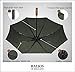Balios Prestige Travel Folding Umbrella, Handmade Wood Handle, Auto Open & Close, Exquisite Patterns, Designed in UK (olive green)