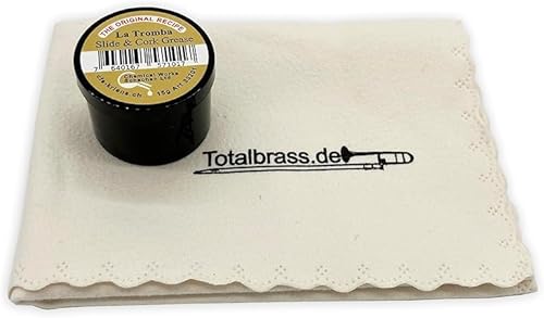 La Tromba Zugfett/Korkfett - The Original Recipe - Ideal für Blasinstrumente - Dose à 15g + Poliertuch aus Mikrofaser