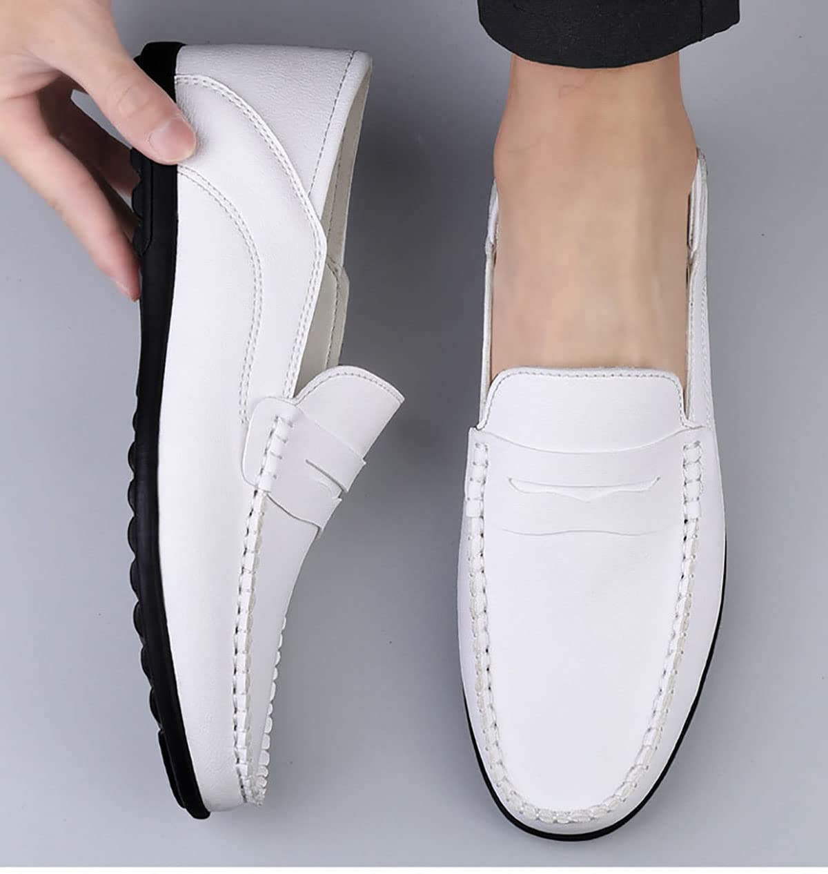 Mocassin Homme Cuir Loafer Homme Conduite Chaussures Casual,Mocassins Homme Cuir,Chaussures en Cuir Homme