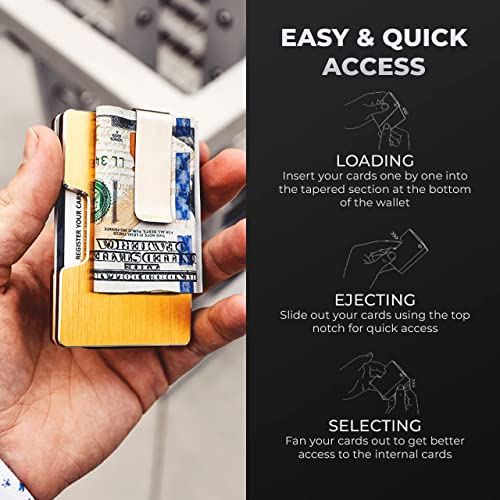 Bankr Rfid Wallet For Men Card Holder Minimalist Wallet With Money Clip - Mens Wallets Credit Card Holder, Front Pocket Smart Wallet Compact Style (Brushed Gold) #TOP3