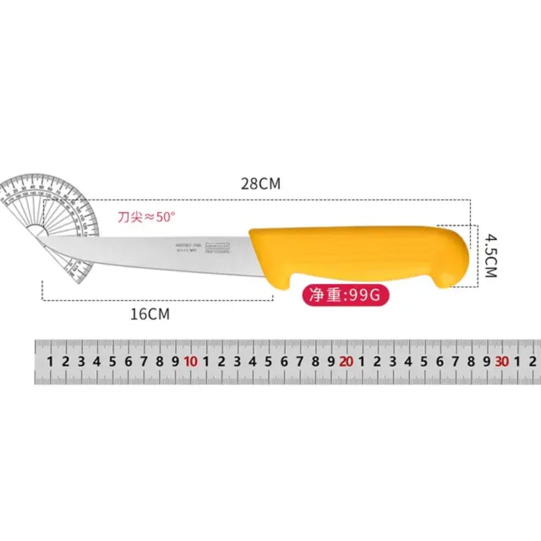 Generico Set Coltelli Professionali da Macellaio, 7 Pezzi, Acciaio Inox, per Carne, Disosso, Scuoiatura e Trinciatura, Manici Ergonomici Antiscivolo