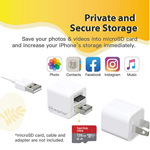 Qubii - Photo Storage Device for iPhone & iPad, Auto Backup Photos & Videos, Photo Stick for iPhone [128GB - White] - Thumbnail 5