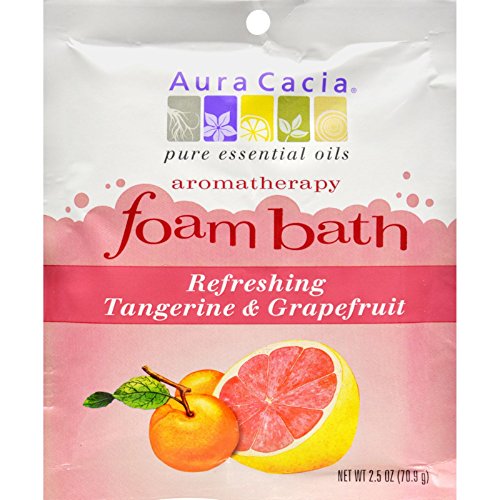 Aura Cacia Tangerine and Grapefruit Aromatherapy Foam Bath, 2.5 Ounce - 6 per case.6