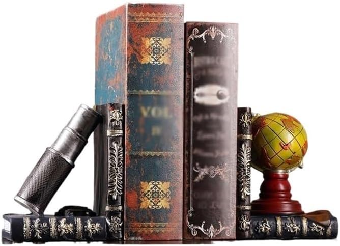 Bookend Support Vintage Book Ends, Bookends Decorative Holders for Office Library or Study Bookends