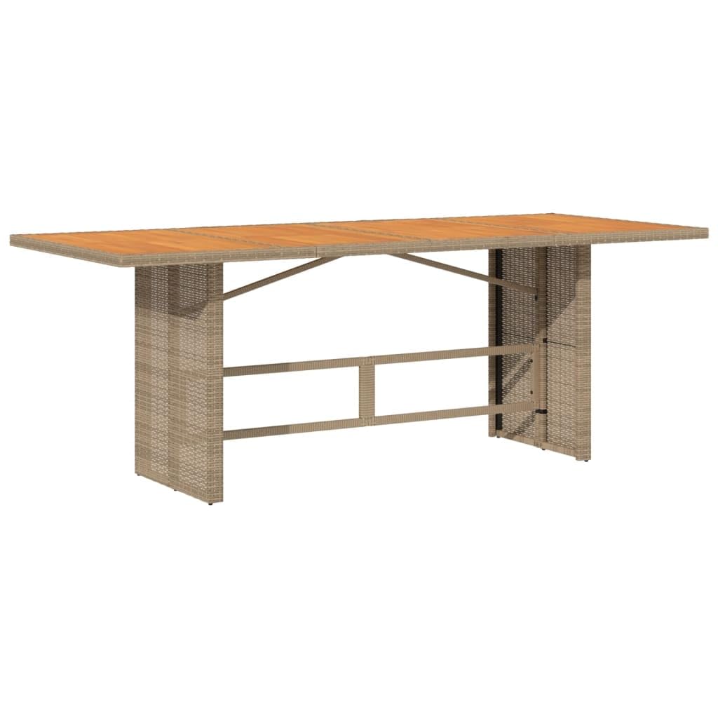 Tavolo da Giardino in Legno di Acacia e Polyrattan 190x80 cm | Ampio tavolo da pranzo per esterni, ideale per arredare il patio, il balcone o il terrazzo durante i pranzi in famiglia.