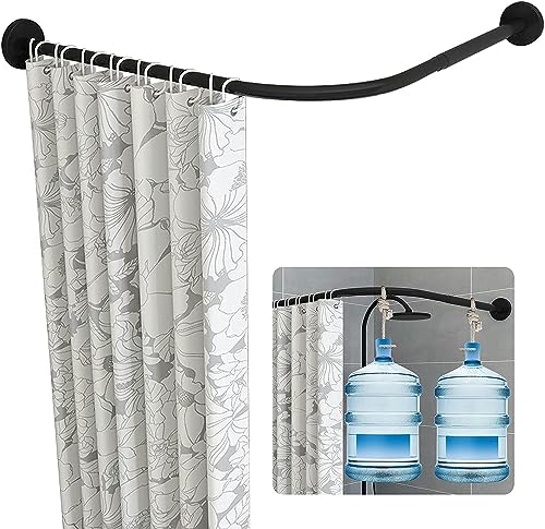 Barres de rideau de douche d'angle extensibles anti-rouille pour baignoire en L
