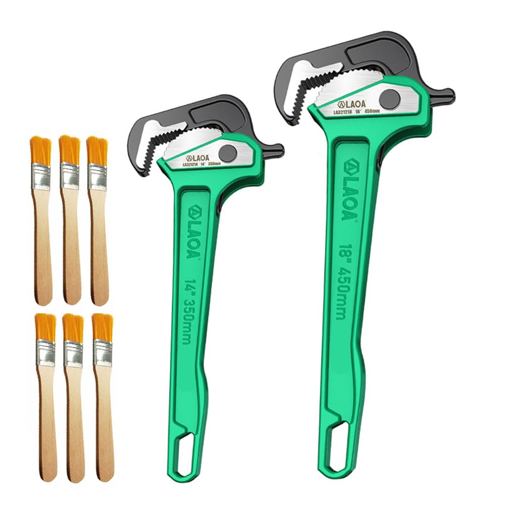 LAOA RapidGrip klucz do rur o dużej wytrzymałości, klucz do rur prostych ze stali stopowej, wielofunkcyjny trójstronny klucz do rur zębatych, dla pracowników budowlanych, przemysłu ciężkiego, naprawy
