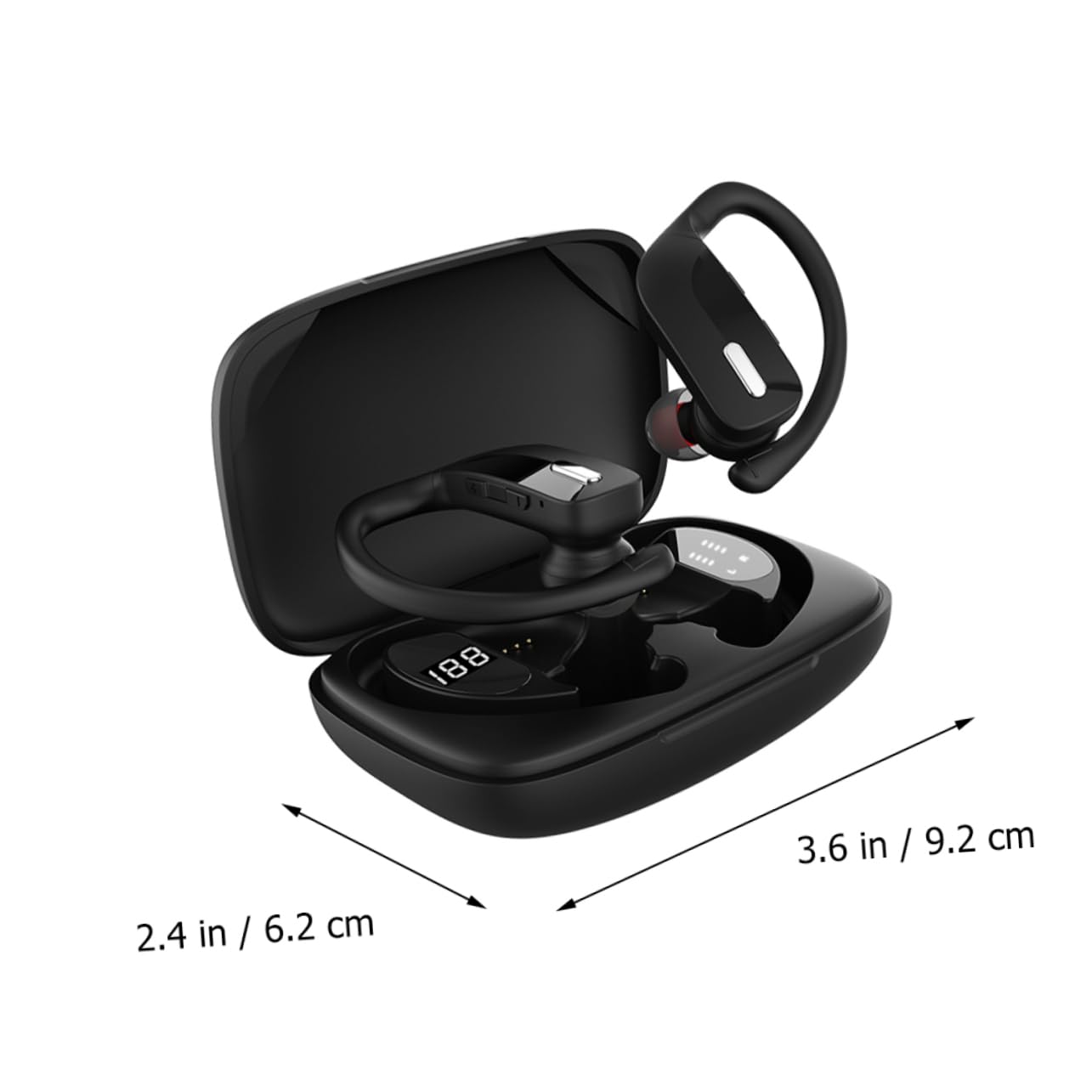 TEHAUX Auriculares Inalámbricos Supraaurales Mini para Dormir, Portátiles, Sonido sin Pérdidas, Negro, 1 Juego, en ABS y Silicona