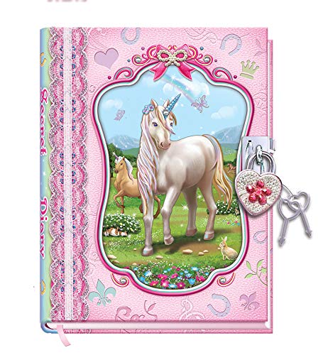 Journal intime avec cadenas licorne et sirène pour enfant