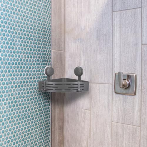 Estante de baño triangular con ventosa para evitar taladrar paredes 7