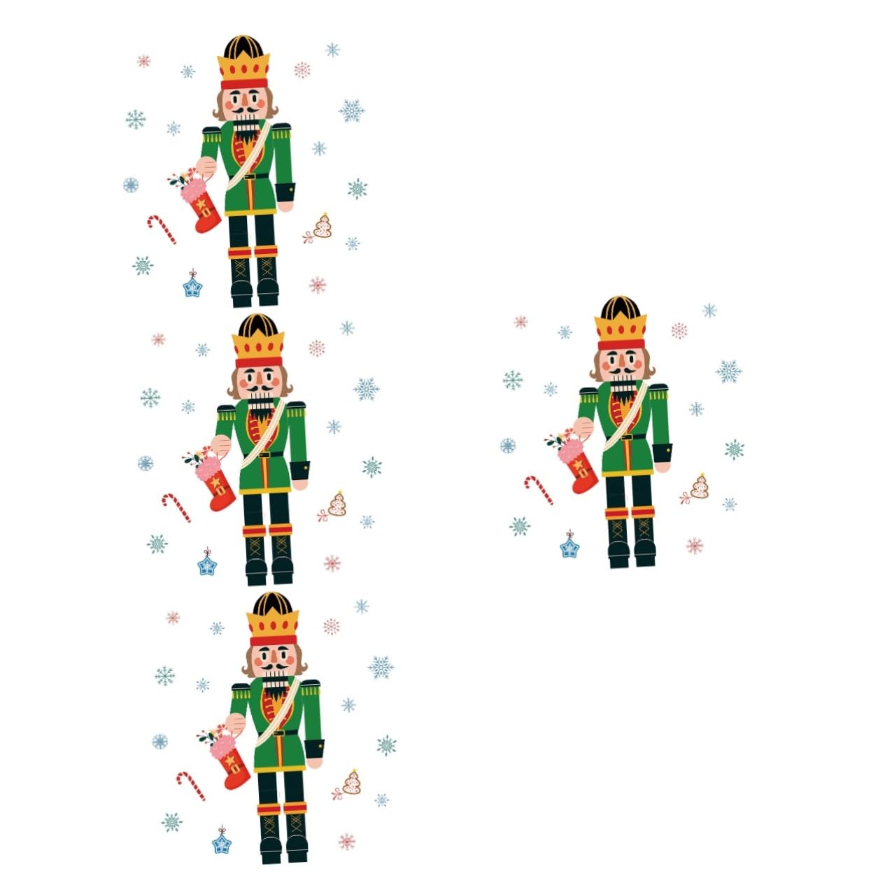 PRETYZOOM 4 Hojas Pegatinas Navideñas para Ventanas Feliz Navidad Calcomanías De Pared Pegatina De Cascanueces De Navidad Calcomanías De Ventana De De Nieve De Polivinilo
